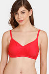 Rosaline Padded Non-Wired 3/4th Coverage T-Shirt Bra - Hot Coral — thumbnail 1